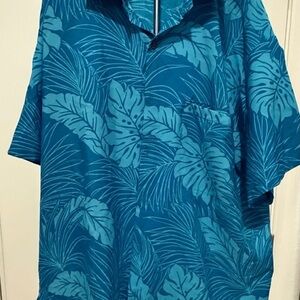 Men’s Bright Blue Hawaiian Shirt - Size Large